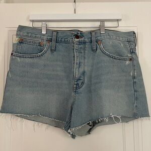 NWOT Madewell Blue Jean Shorts Distressed Cutoff Style